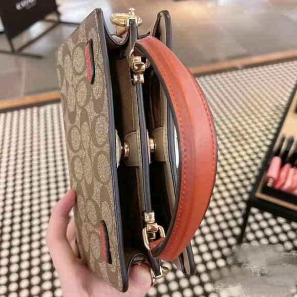 Coach Mini Lane Top Handle In Colorblock Signature Canvas - Picture 10 of 10